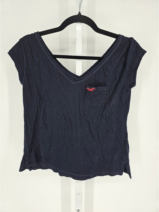 Hollister Tops - Vintage Y2K Hollister Womens Sz XS Short Sleeve V Neck T Shirt Navy Blue